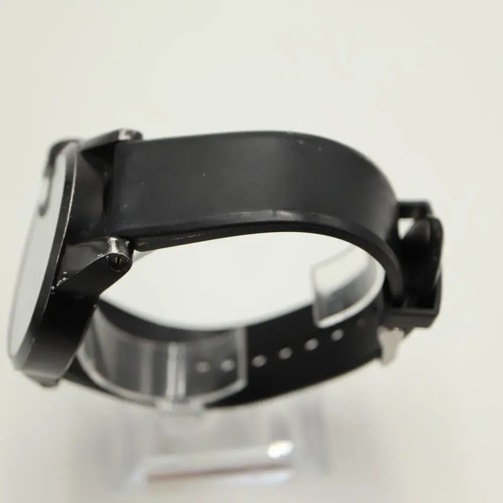 Nixon The Magnified Black White 48mm Swiss Lefty Watch UPSIDEDOWN DATE Working